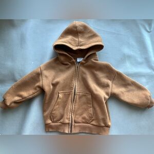 Zara brown plush hoodie jacket